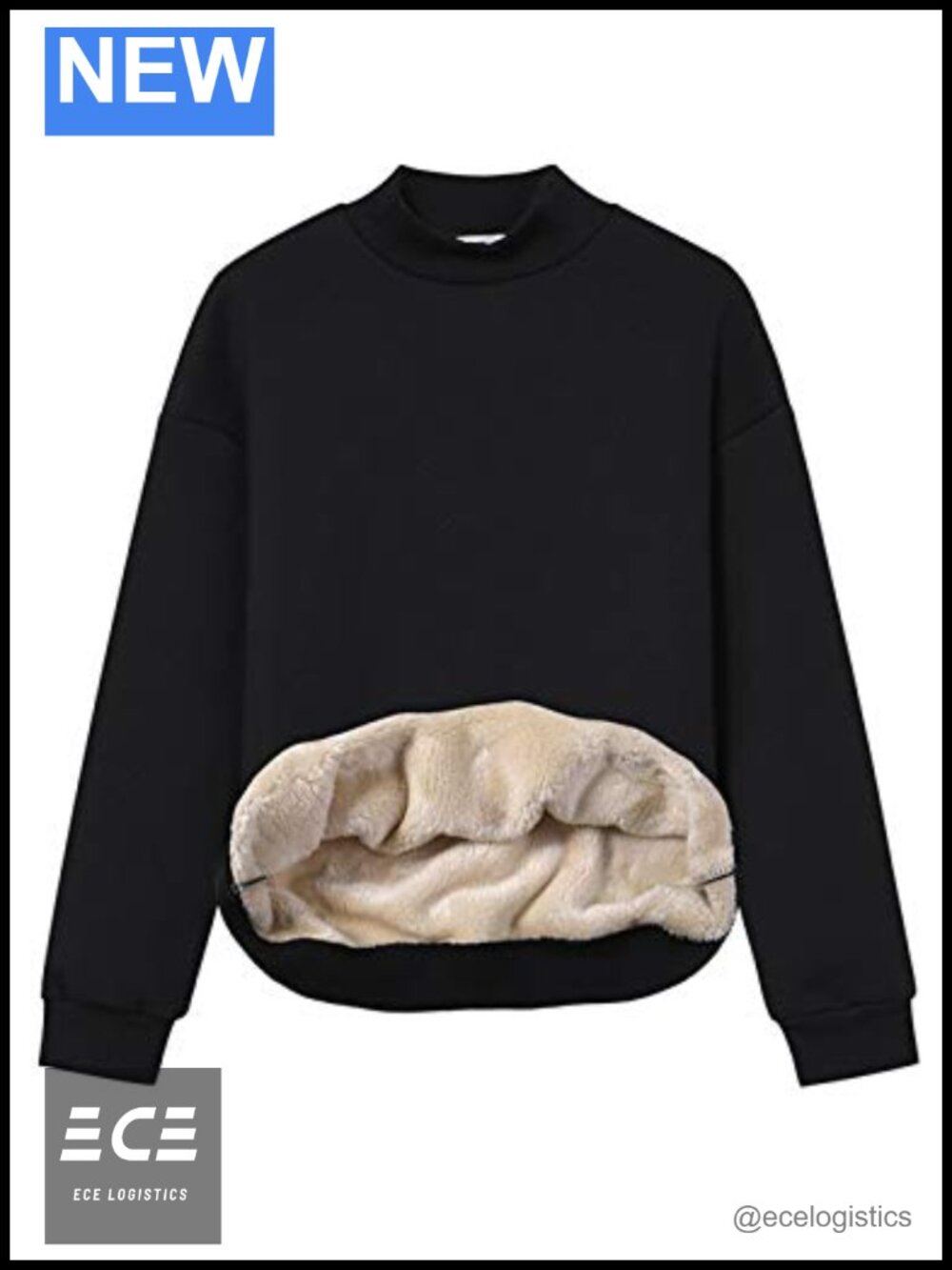 Mockneck Sherpa Fleece Lined Pullover Sweatshirt Women's Winter Warm Top